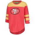 thumbnail image 2 of Women's Starter Scarlet San Francisco 49ers Fullback Tri-Blend 3/4-Sleeve T-Shirt, 2 of 3