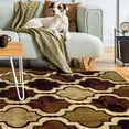 thumbnail image 4 of 8' X 10' Coffee Quatrefoil Power Loom Distressed Stain Resistant Area Rug, 4 of 8