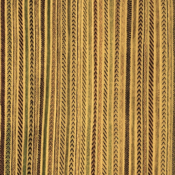 Ahgly Company Indoor Square Abstract Brown Modern Area Rugs, 3' Square