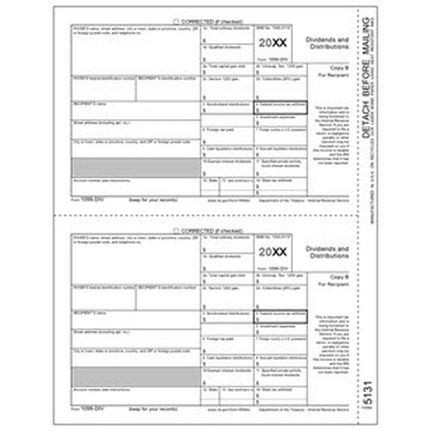 Irs Approved 1099 Div Laser Recipient Copy B Walmart Com Walmart Com