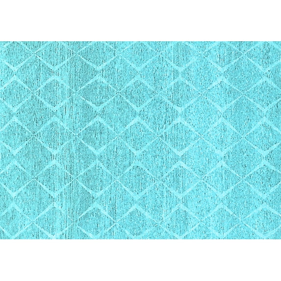 Ahgly Company Indoor Rectangle Solid Light Blue Modern Area Rugs, 7' x 10'