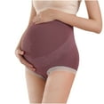thumbnail image 2 of YWDJ Maternity Panties Women Briefs Cotton Lightweight High Waist No Show Pregnant Comfortable Supporting Abdomen Lifting Buttocks High Waisted Solid Color Briefs Purple One Size, 2 of 3