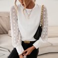 thumbnail image 2 of Deals under 10.00 LYXSSBYX Womens Tops Long Sleeve Hot Sale Clearance Fashion Woman O Neck Hollow out Long Sleeve T Shirt Autumn Solid Blouse Tops, 2 of 7