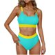 thumbnail image 2 of Trajes de baño para mujer, Trajes de baño para mujer Traje de baño de mujer con abertura, cintura alta, color liso, traje de baño bikini conservador y a la moda Traje de baño de nailon para mujer, 2 of 7