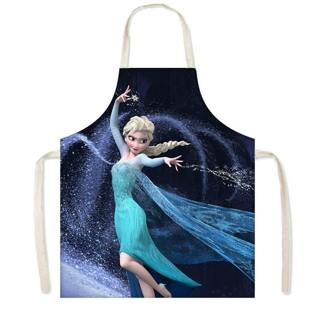 Frozen Princess Elsa Frozen Children's Adult Parent Child Handicraft Activity Anti fouling Apron Neck(56*45 cm)