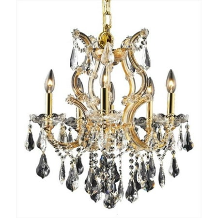 

2801 Maria Theresa Collection Chandelier D:20in H:25in Lt:6 Gold Finish (Royal Cut Crystals)