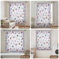 thumbnail image 5 of Independence Day Semi Sheer Curtains Drapes for Living Room, Bedroom, French Doors Window 96 Inches Long, Red Blue Star Firework Wooden Grain Rod Pocket Chiffon Curtain Drapery Voile Draperies Panel, 5 of 8