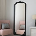 thumbnail image 4 of Wooden Arch Mirror Wall Mirror Vintage Decorative Mirror for Living Room Bedroom 71"x31",Black, 4 of 6