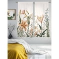 thumbnail image 2 of Botanical Flower Sheer Curtains for Living Room Bedroom Spring Watercolor Blooms Leaf Plant Sheer Curtains 72 Inch Long 2 Panels Set Light Filtering Curtain Window Treatments Drapes for Dining Room, 2 of 6