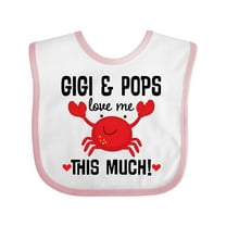 Inktastic Gigi and Pops Love Me Grandchild Boys or Girls Baby Bib