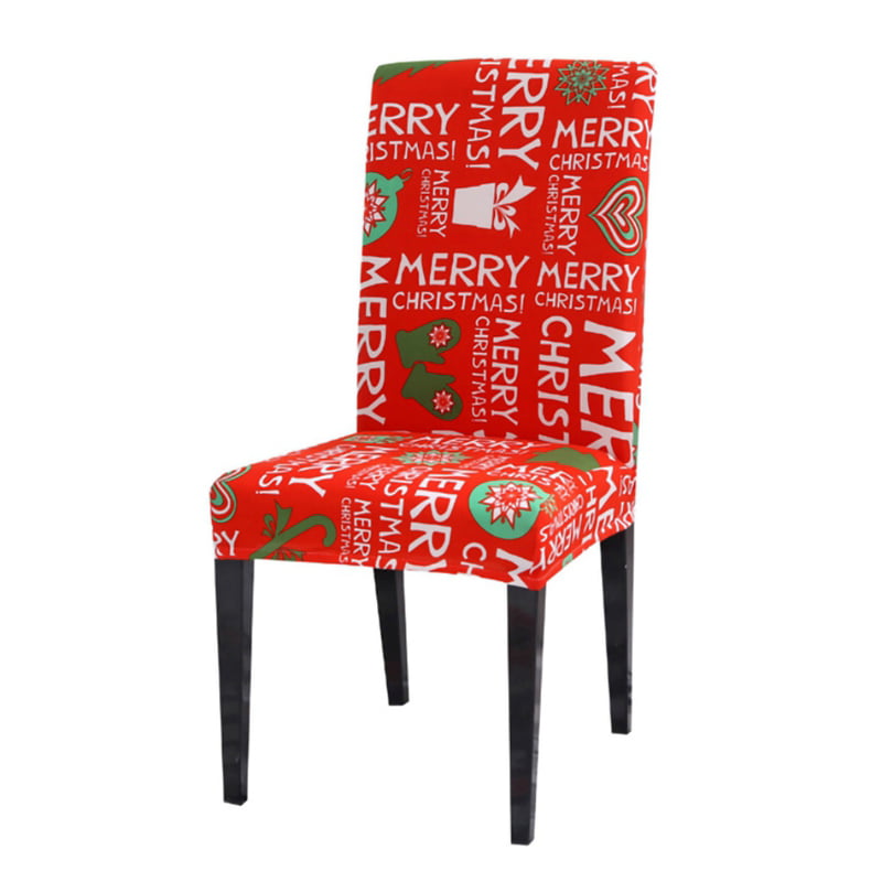 Details about   Home Xmas Dining Room Happy Christmas Elastic Stretch Chair Seat Cover Slipcover 