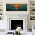 thumbnail image 2 of IDEA4WALL Extra Large Framed Canvas Print Wall Art Sunset Over Ocean Vibrant Red Sun and Blue Waters Classic Art Vintage Wall Decor Oversized Artwork Relax/Calm for Living Room - 60"x20", 2 of 5