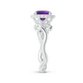 thumbnail image 3 of ANGARA Natural 1.15 Ct. Amethyst with Diamond Halo Ring in 14K White Gold for Women (Ring Size: 7), 3 of 10