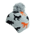 thumbnail image 4 of Big Sale! Fdelink Beanie Hat Winter Hats Children's Woolen Hat Dinosaur Pattern Boys and Girls Thermal Knitted Hat Cap Grey, 4 of 8