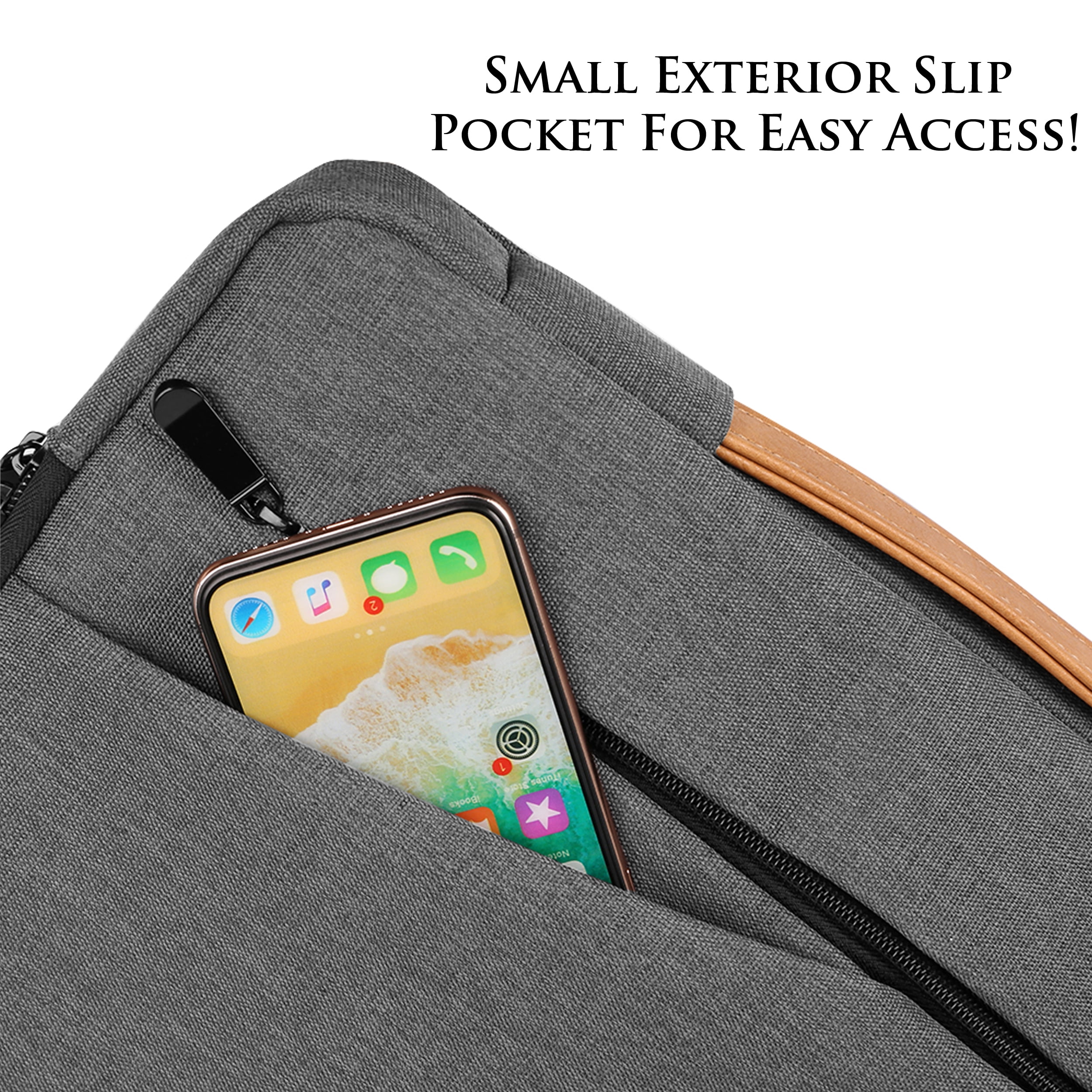 Laptop Sleeve with Handle & Accessory Pocket – Slim Protective Case for 13–15.6 Inch Laptops, Travel Organizer Bag