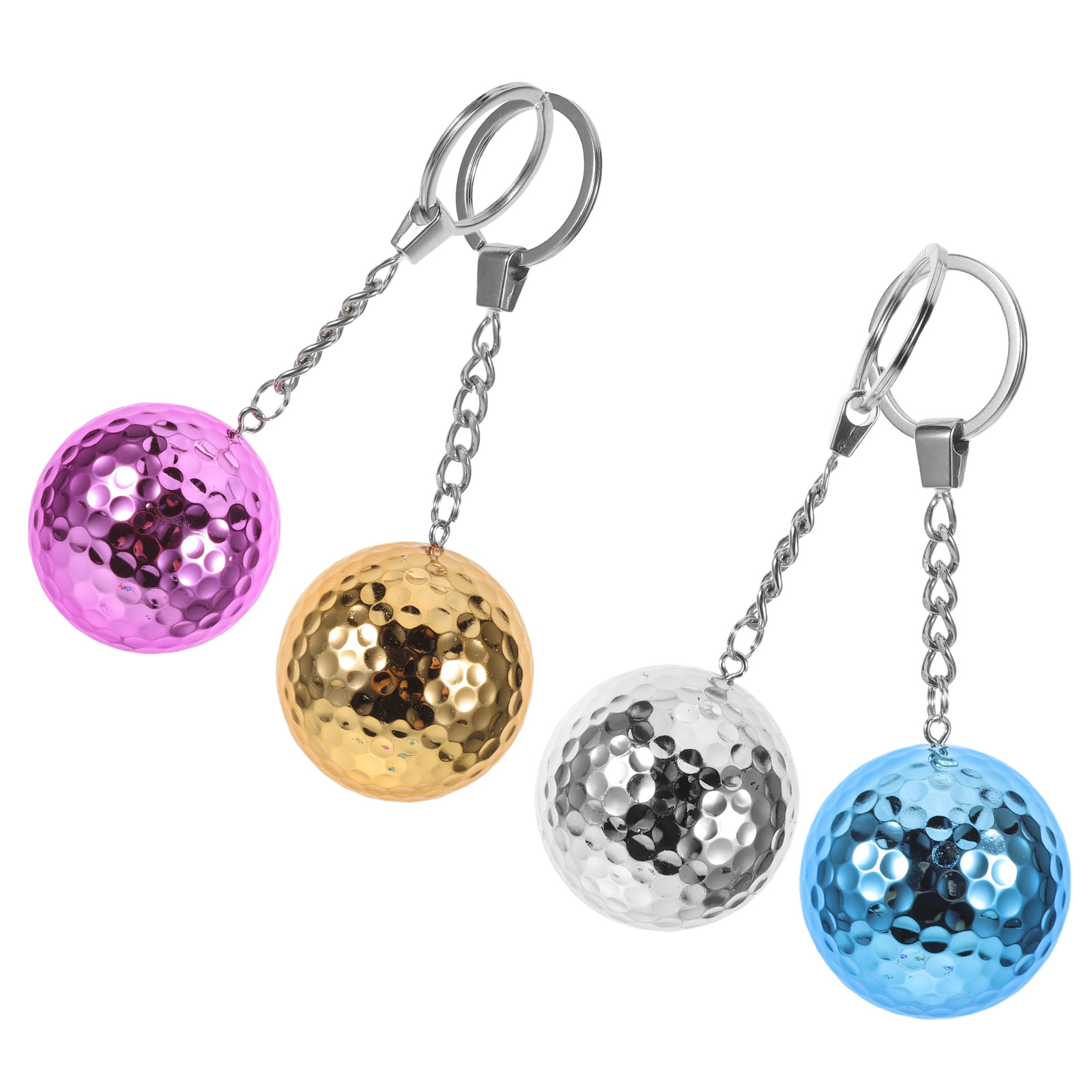 Golf Ball Keychain WRISTBIQUE 4Pcs Assorted Color Golf Ball Keychain Bag Charms Durable Sports  Pendant for Golf Presents and Party Favors