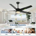thumbnail image 3 of Electric Fans 52in Ceiling Fans with Lights, Black Modern Ceiling Fan with Remote, Farmhouse Indoor Ceiling Fan , Bright LED Light.,Ceiling Fans, 3 of 8