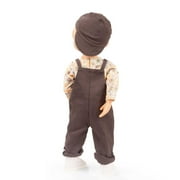 Gotz: Little Kidz: Max - 14 Standing Poseable Boy Doll, Brown Denim Overalls & Cap, White Sneakers, Blonde Hair, Hard Body, Collectible Toy, Kids 3+