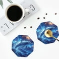 thumbnail image 4 of Pofeuu Beautiful Ocean Dolphin Print Coasters for Drinks, 4Pack PU Leather Coasters, Bar Drink Coasters for Tabletop Protection, Furniture from Damage-Octagon, 4 of 6