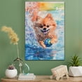thumbnail image 2 of Pomeranian Dog Playing Swimming Stretched Canvas Size 8x12 – Sports Dog, Perfect for Animal Lovers, Pomeranian Dog Canvas, Swimming Canvas Size Wall Art, 2 of 5