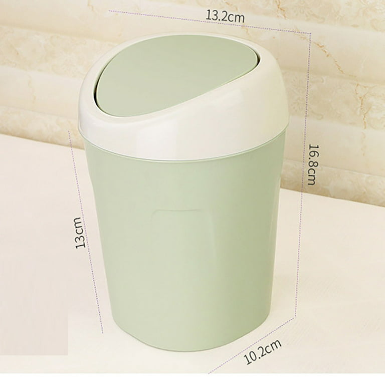 Travelwant Mini Trash Can with Lid, Press-Type with Removable Inner Plastic Small  Garbage Can Little Tiny Waste Basket Compact Covered Closable Trash Bin 