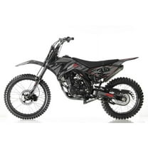 Black APOLLO DB-36 250cc Dirt Bike with 5 Speed Manual Transmission, Big 21"/18" Wheels!