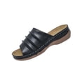 thumbnail image 6 of Xucatan Women's Ruched Strap Wedge Sandals, Cushioned Footbed Open Toe Slippers with Contoured Insole, Round Toe Casual Summer Shoes, Versatile Solid Color Design for Beach Outdoor Gift, 6 of 9