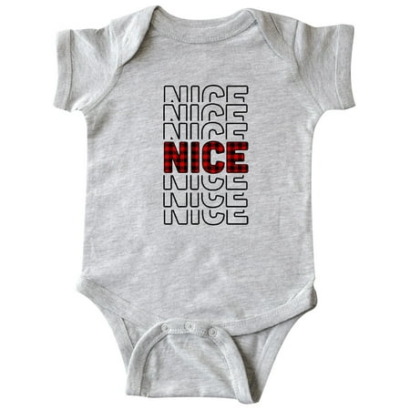 

Inktastic Plaid Nice Christmas Mirror Words Gift Baby Boy or Baby Girl Bodysuit