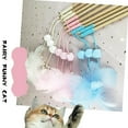 thumbnail image 4 of Cat Teaser Wand Creative Wooden Bead Faux Feather Cat Wand Cat Interactive Toy, 4 of 10