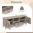 thumbnail image 3 of Costway TV Stand with 2 Woven Accent Doors, Storage Drawer 3 Adjustable Shelves for 65” TVs Rustic Oak, 3 of 9
