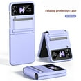 thumbnail image 1 of Mantto Folding Case for Samsung Galaxy Z Flip 3, Elegance Slim Profile Rugged Skin-Friendly Shockproof Case with Semi-Automatically Soft Hinge Protection Cover for Samsung Galaxy Z Flip 3,Purple, 1 of 9
