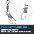thumbnail image 4 of Dr.Fish 100 Pack Freshwater Fishing Snaps Swivels, Barrel Swivels with Interlock Safty Snap Swivels Fishing Tackle Clip Quick Change Fast Snap (Size 12,26Lb), 4 of 7