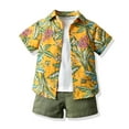 thumbnail image 2 of Odeerbi Toddler Baby Boys 2025 Fashion Short Sleeve Blouse Flower Retro Shorts Gentleman's Suit, 2 of 7