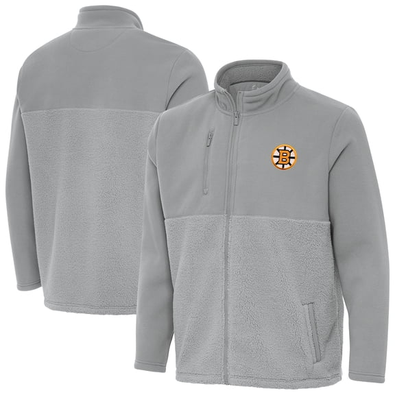 Men's Antigua Gray Boston Bruins Daily Fused Full-Zip Jacket