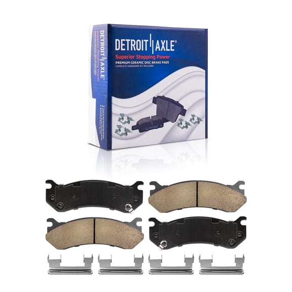 Detroit Axle - Front 2pc Brake Pads for GMC Sierra Yukon XL Chevy Silverado Suburban 1500 Express Savana 1500 2500 Tahoe Astro Safari Cadillac Escalade ESV EXT, Ceramic Brake Pads Replacement