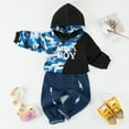 thumbnail image 4 of Uccdo 6M-5T Toddler Boys Casual Back to School Outfits Hooded Sweatshirts + Denim Pants Set Little Boys Tracksuits Clothes, 4 of 8