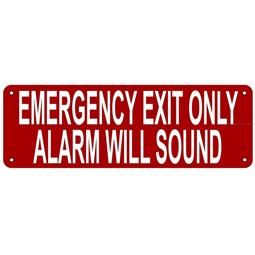 EMERGENCY EXIT ONLY ALARM WILL SOUND SIGN (Aluminium Reflective Signs