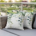 thumbnail image 4 of Sage Green Pillow Covers 2 Pack Eucalyptus Leaf Watercolor Plants Country Pillowcase Waterproof Outdoor Throw Pillow Cover for Patio Garden Square Cushion 16”x16”, 4 of 9