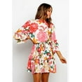 thumbnail image 1 of Summer Mock Neck Tie Waist Short Dress Ruffle Swing Mini Dress, 1 of 4
