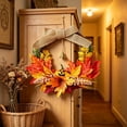 thumbnail image 5 of AYktou Fall Wreath with Artificial Maple Leaves Pumpkin & Berry, Artificial Floral Wreath for Front Door, Thanksgiving Halloween Wreath Autumn Garland Wall Farmhouse Holiday Outdoor Indoor Decor, 5 of 6