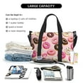 thumbnail image 4 of Travel Duffle Bag Pink Brown White Donut Print Travel Tote Bags Carry on Luggage Waterproof Weekender Bags with Top Handle Adjustable Shoulde Strap for Travel Gym, 4 of 5
