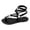 Black, variant on Women's Retro Sandals Cut out Open Toe Flat Ankle Wrap Lace up Gladiator Slip on Lightweight Summer Outdoor Beach Shoes Brown Size 9.5