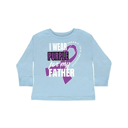 

Inktastic Chronic Pain I Wear Purple For My Father Gift Toddler Boy or Toddler Girl Long Sleeve T-Shirt