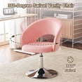 thumbnail image 3 of Pink Velvet Vanity Chair Vanity Stool with Back, Height Adjustable Swivel Accent Chair with Backrest, Round Makeup Chair for Vanity Living Room Bedroom (Pink), 3 of 19