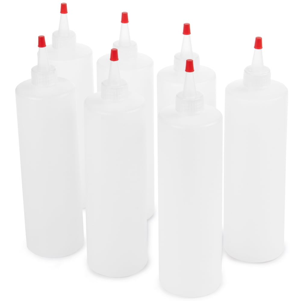 Squeeze Bottles with Lids, 7pack