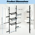 thumbnail image 5 of Wliqien 4-Tier Over The Toilet Storage Shelf, Adjustable Standing Bathroom Organizer, Heavy Duty Above Behind Toilet Laundry Space-Saving Shelving for Small Rooms, No Drill, 75.2"-131.89" Height, 5 of 7