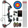 thumbnail image 2 of EROCK Compound Bow Kit W/4pcs Arrows Right Hand Target Practice Hunting Youth 15-29lbs, 2 of 20
