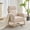 Teddy fleece | Beige, variant on Rocking Glider Chair for Nursery, Upholstered Accent Armchair with Side Pockets & Wood Frame, Comfortable Rocker for Living Room, Bedroom, and Lounge