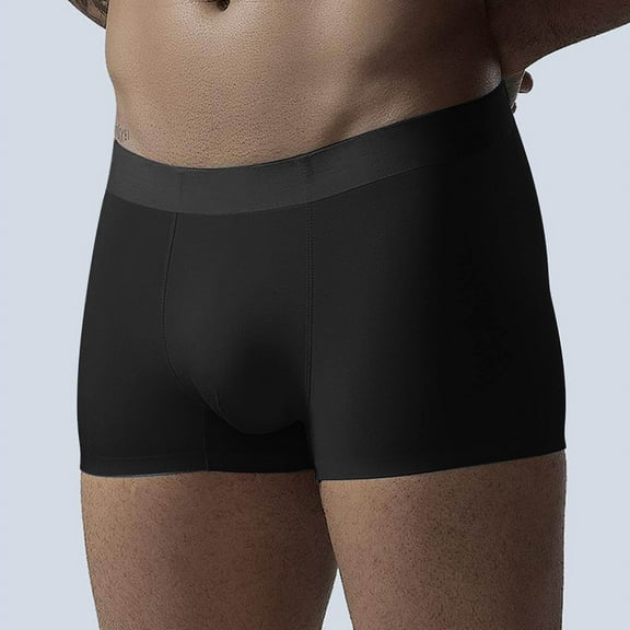 Men's Boxer Briefs - 100% Polyester, Comfortable, Moisture Wicking, Seamless, Elastic Waist, Durable, Black, Size L - Everyday Wear