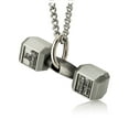 thumbnail image 2 of Women's Antique Finish Mini Dumbbell Necklace- Luke 1:37 by Shields of Strength, 2 of 4